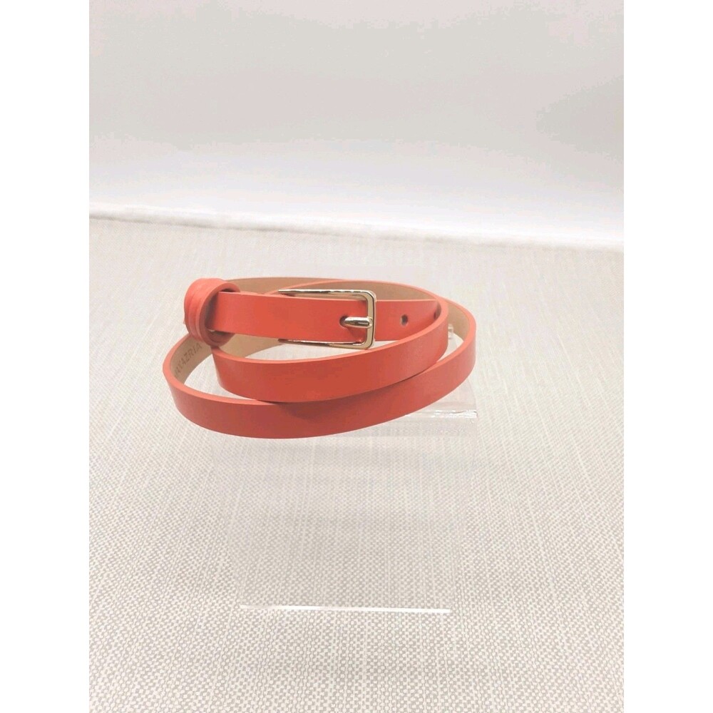 Bcbgmaxazaria Large Skinny Belt Orange Red Leather Women